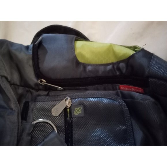 Fisher Price Fastfinder Deluxe Messenger Diaper Bag Gray Green Crossbody Baby - Picture 4 of 4